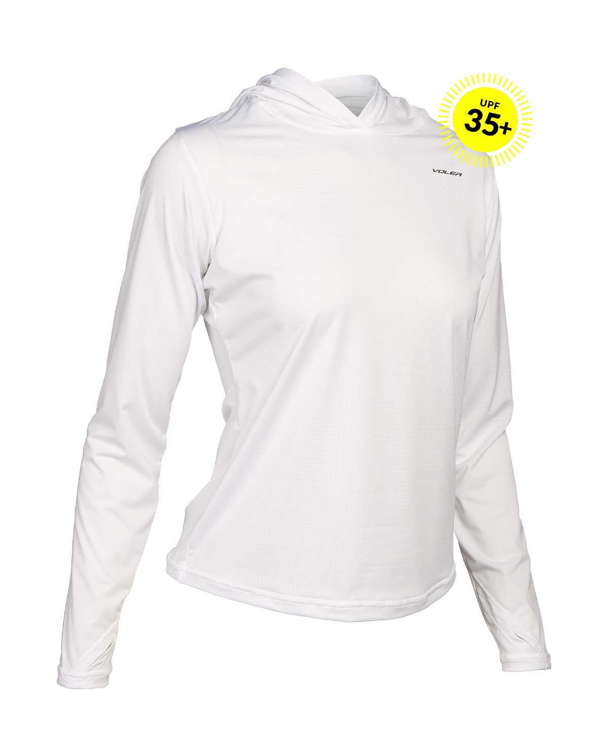W. ENDURANCE AIR SUN HOODIE - SOLID - Voler - WHITE - 1020M43WHT