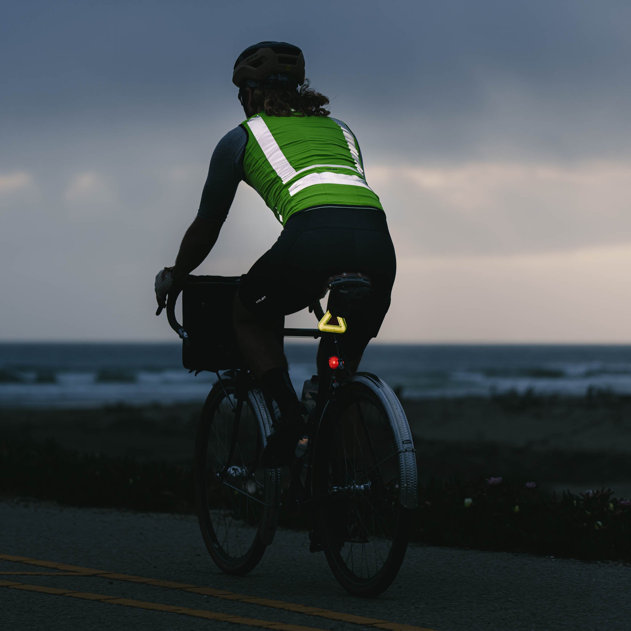 reflective wind vest at dusk