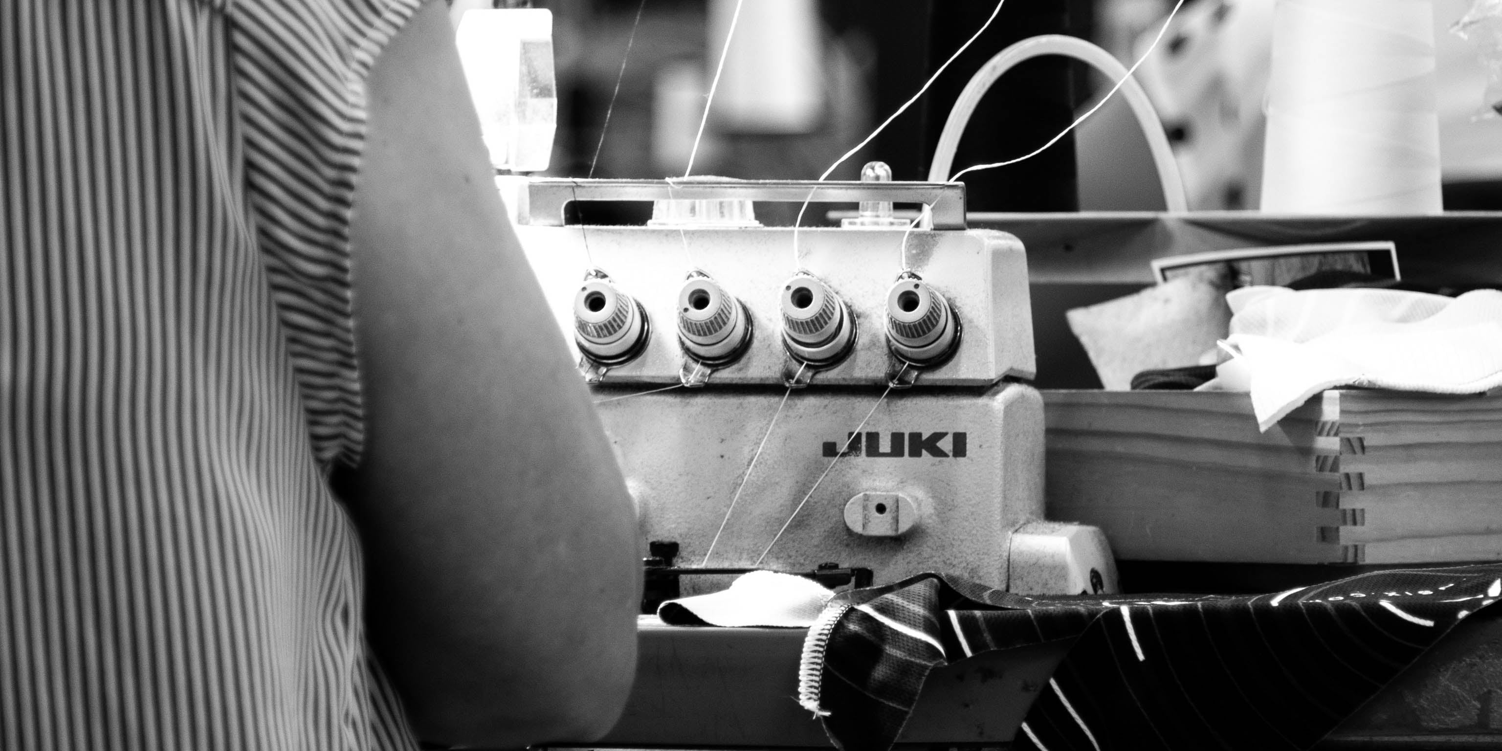 Voler factory sewing machine in use detail