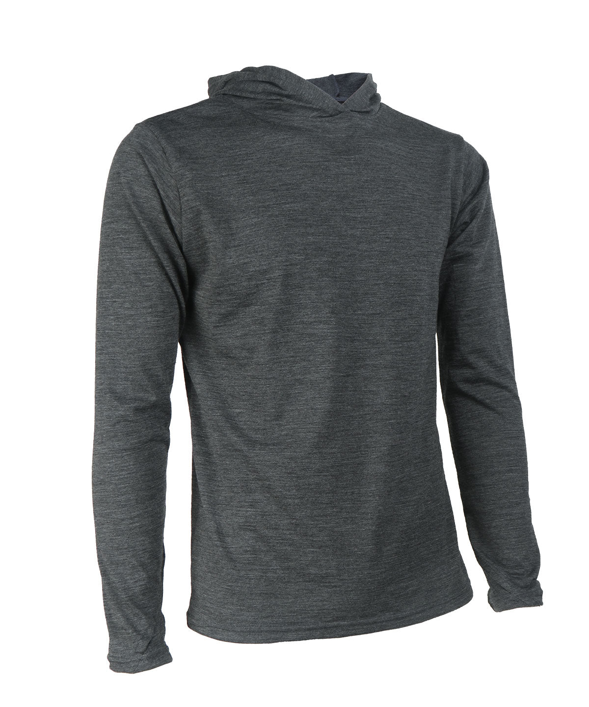 M. MIDWEIGHT MERINO SUN HOODIE - Voler - CHARCOAL HEATHER -