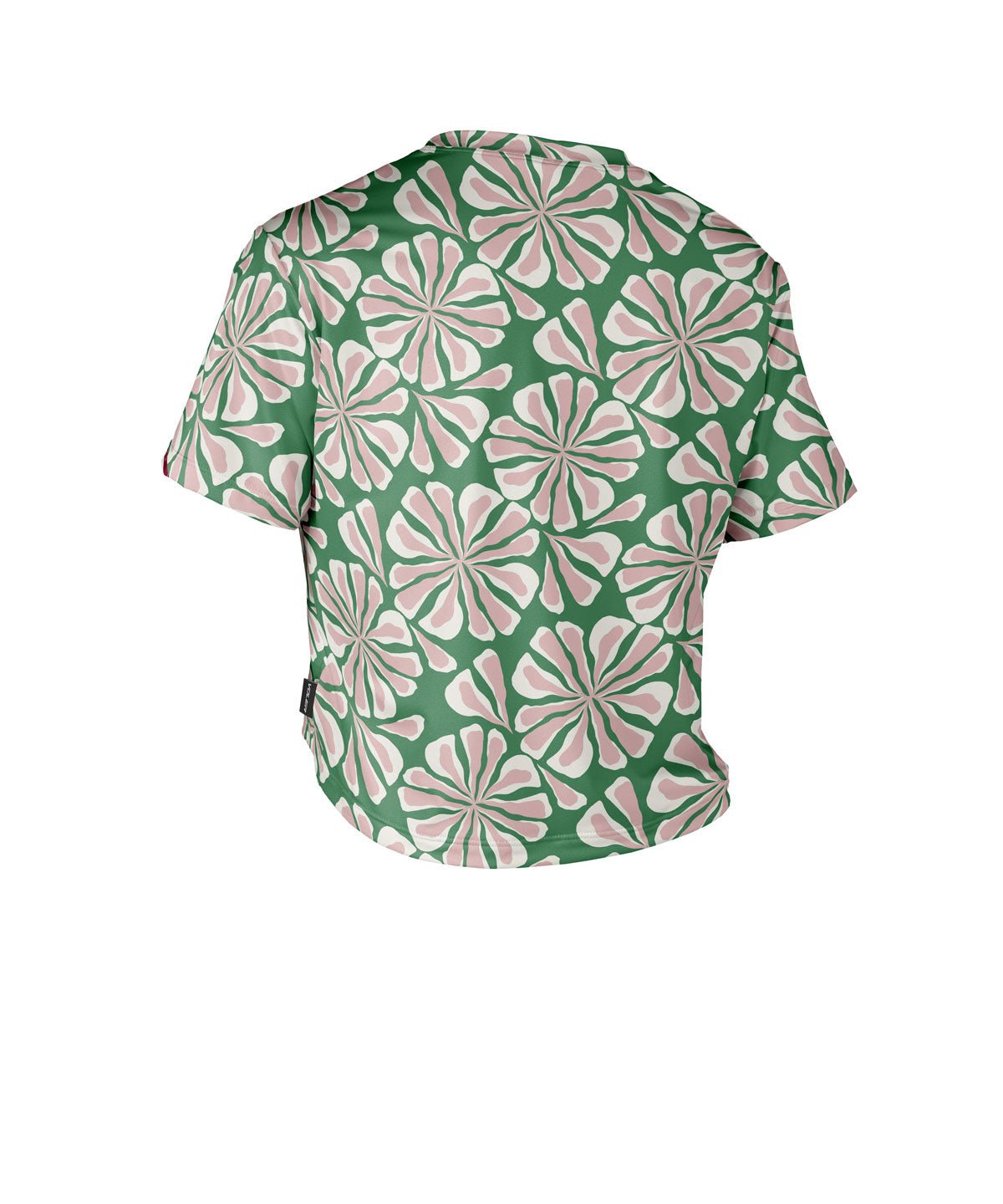 W. CROP TEE - SUMMER BOTANICAL - Voler - CACTUS GREEN - 1T2022NCTS
