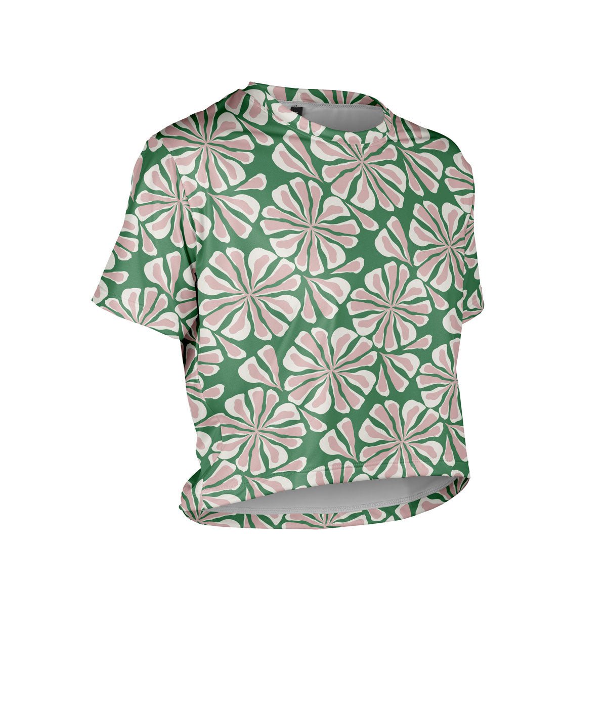 W. CROP TEE - SUMMER BOTANICAL - Voler - CACTUS GREEN - 1T2022NCTS