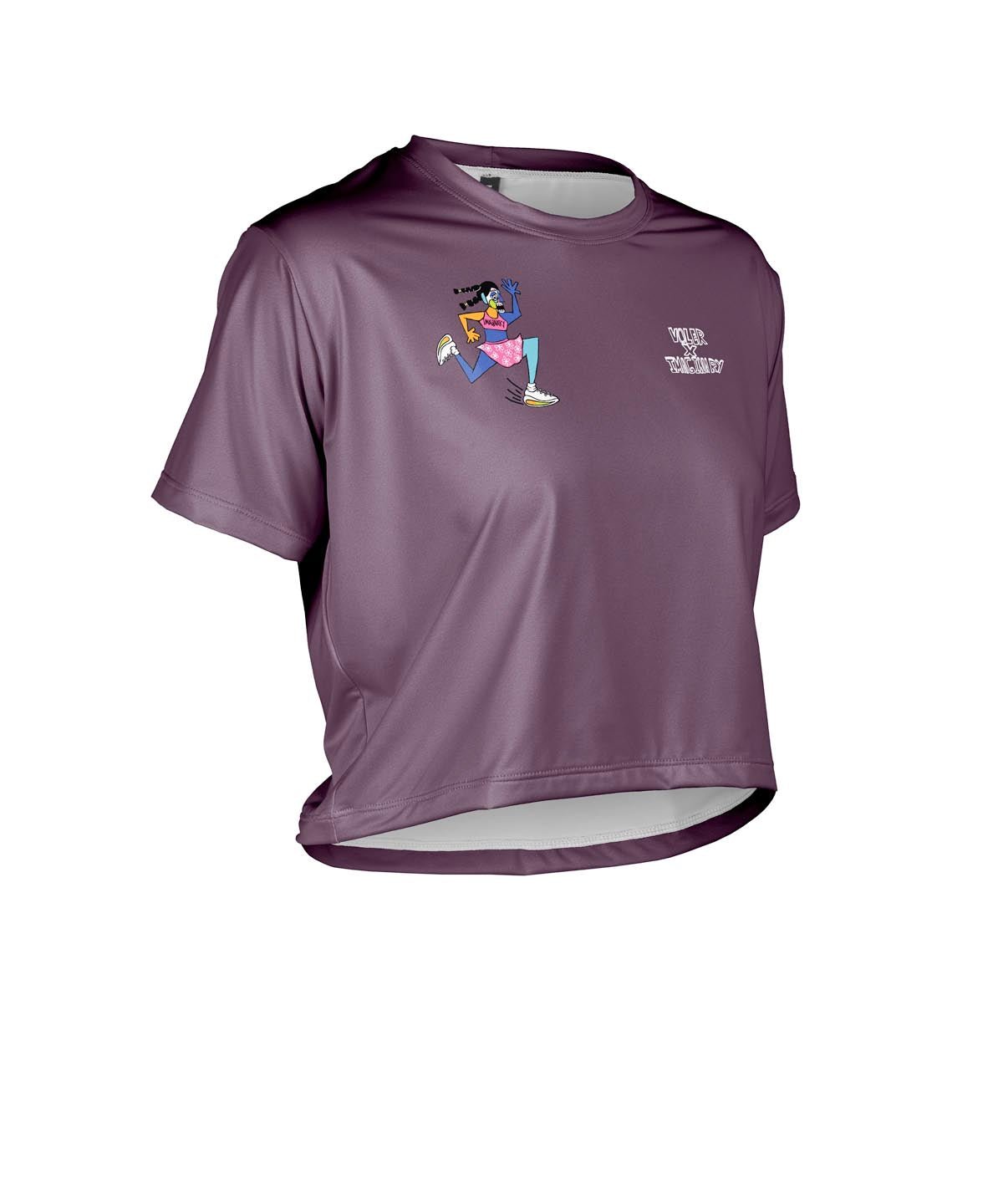 W. CROP TEE - IMAGINARY RUN CLUB - Voler - WASHED PLUM - 1T2022RWPL