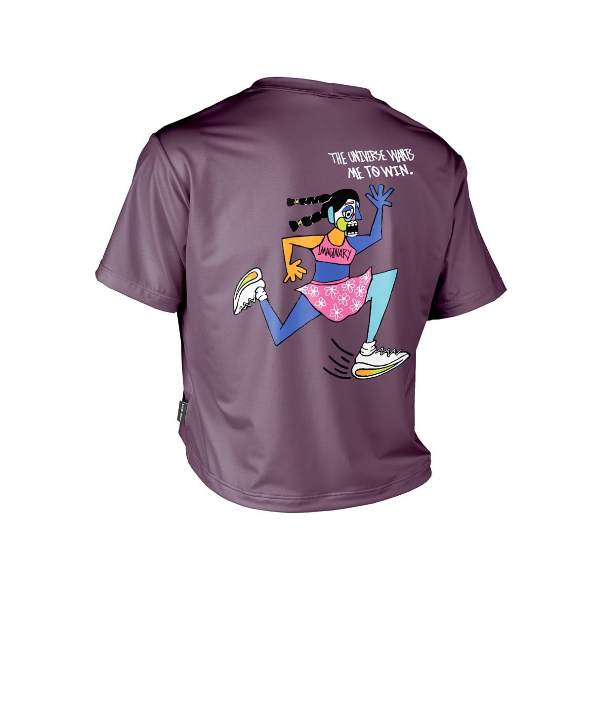 W. CROP TEE - IMAGINARY RUN CLUB - Voler - WASHED PLUM - 1T2022RWPL