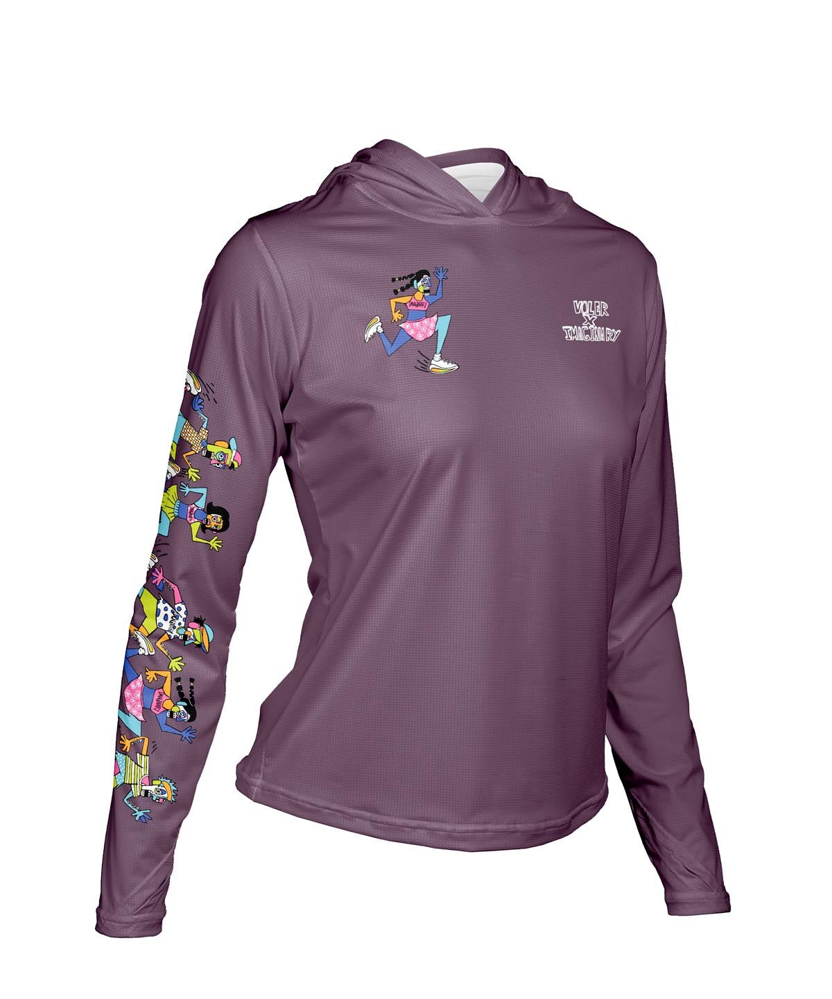 W. ENDURANCE AIR HOODIE - IMAGINARY RUN CLUB - Voler - WASHED PLUM - 1T2022PWPL