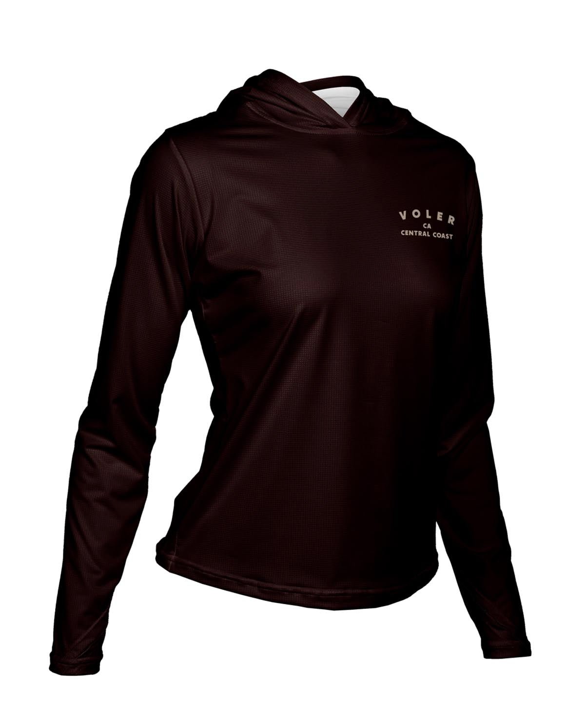 W. ENDURANCE AIR SUN HOODIE - QLTY APPAREL - Voler - ESPRESSO - 1T2022FESP