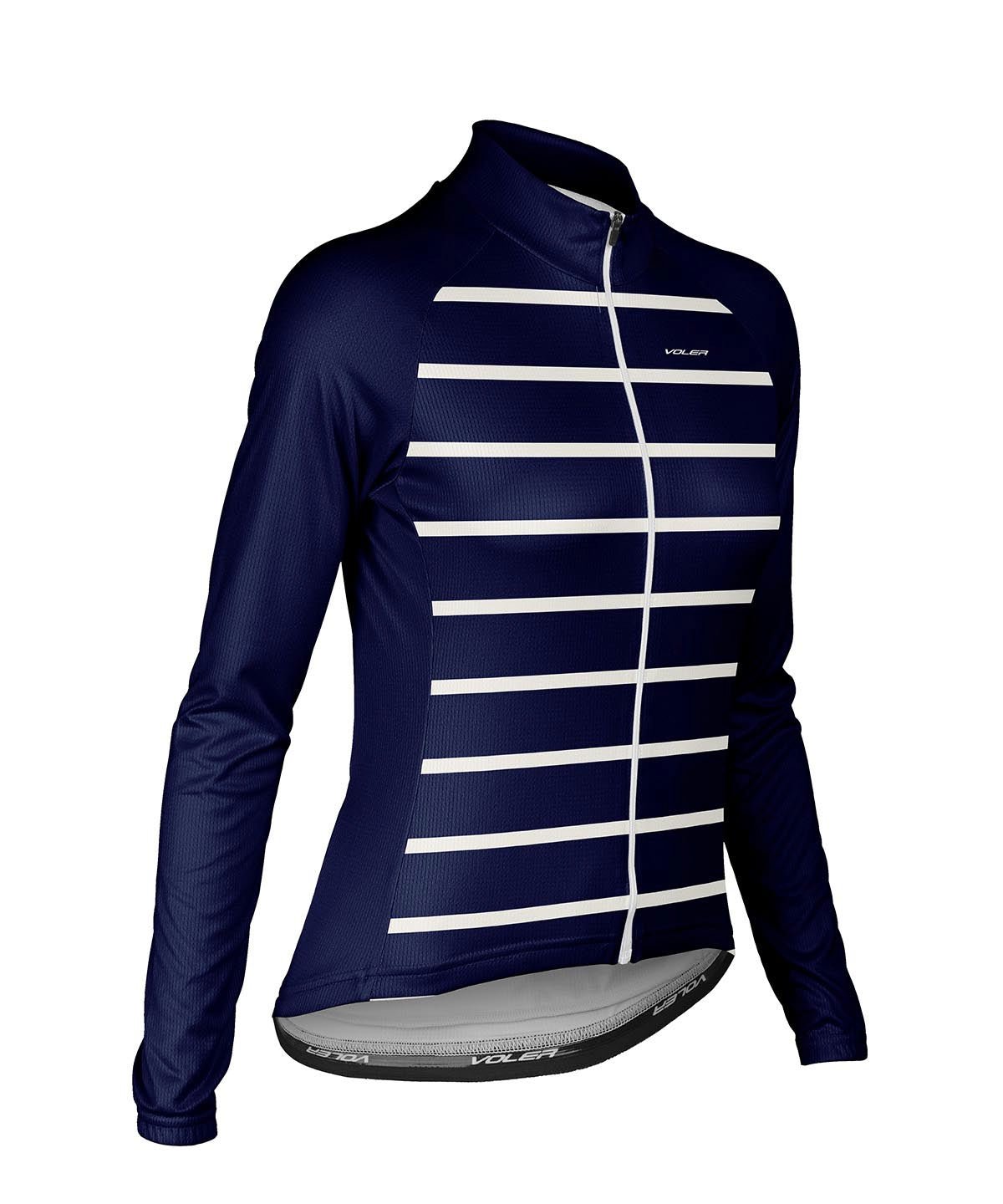 W. PELOTON THERMAL JERSEY - CLEAN LINES - Voler - NAVY AND SALT - 1T2024DNSL