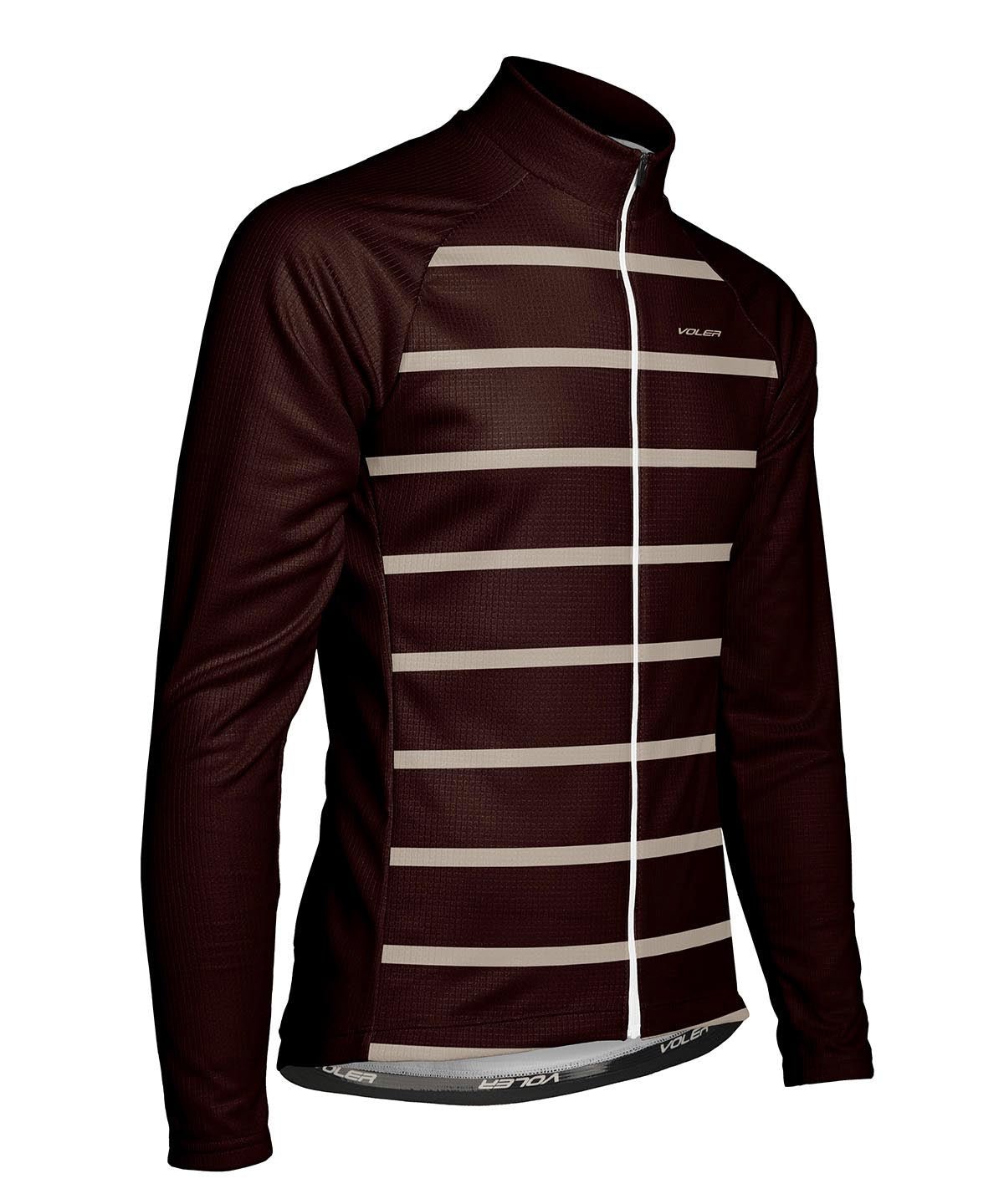 M. PELOTON THERMAL JERSEY - CLEAN LINES - Voler - ESPRESSO AND COBBLESTONE - 1T1024DESC