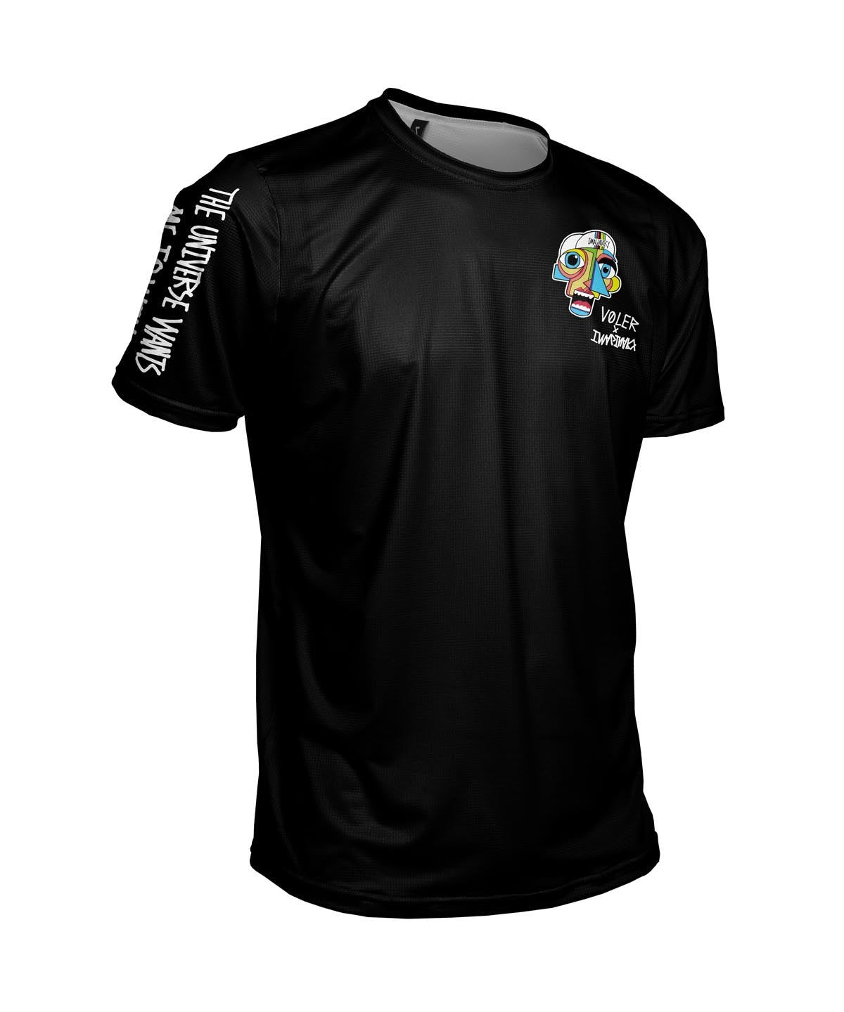 M. ENDURANCE AIR TEE - IMAGINARY CUBIST - Voler - BLACK - 1T10230BLK