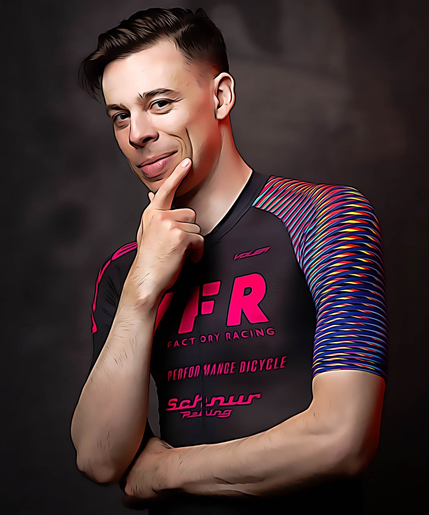 M. PELOTON JERSEY - VOLER FACTORY RACING - Voler - Hyper Pink - 1T10217HYP