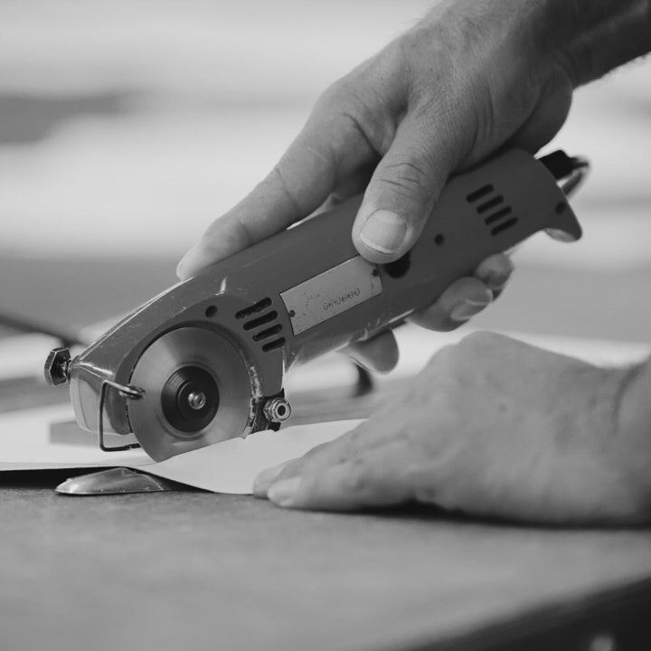 cutting fabric in USA Cycling Apparel Factory