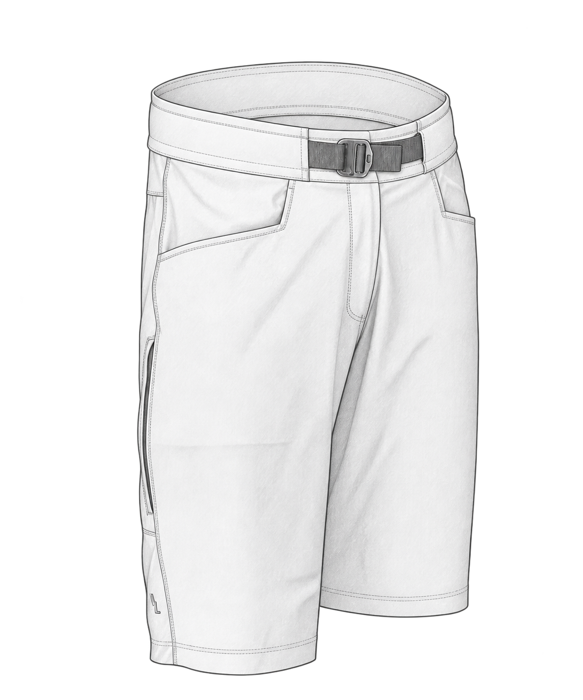 Close-up of the illustrated waist belt and buckle