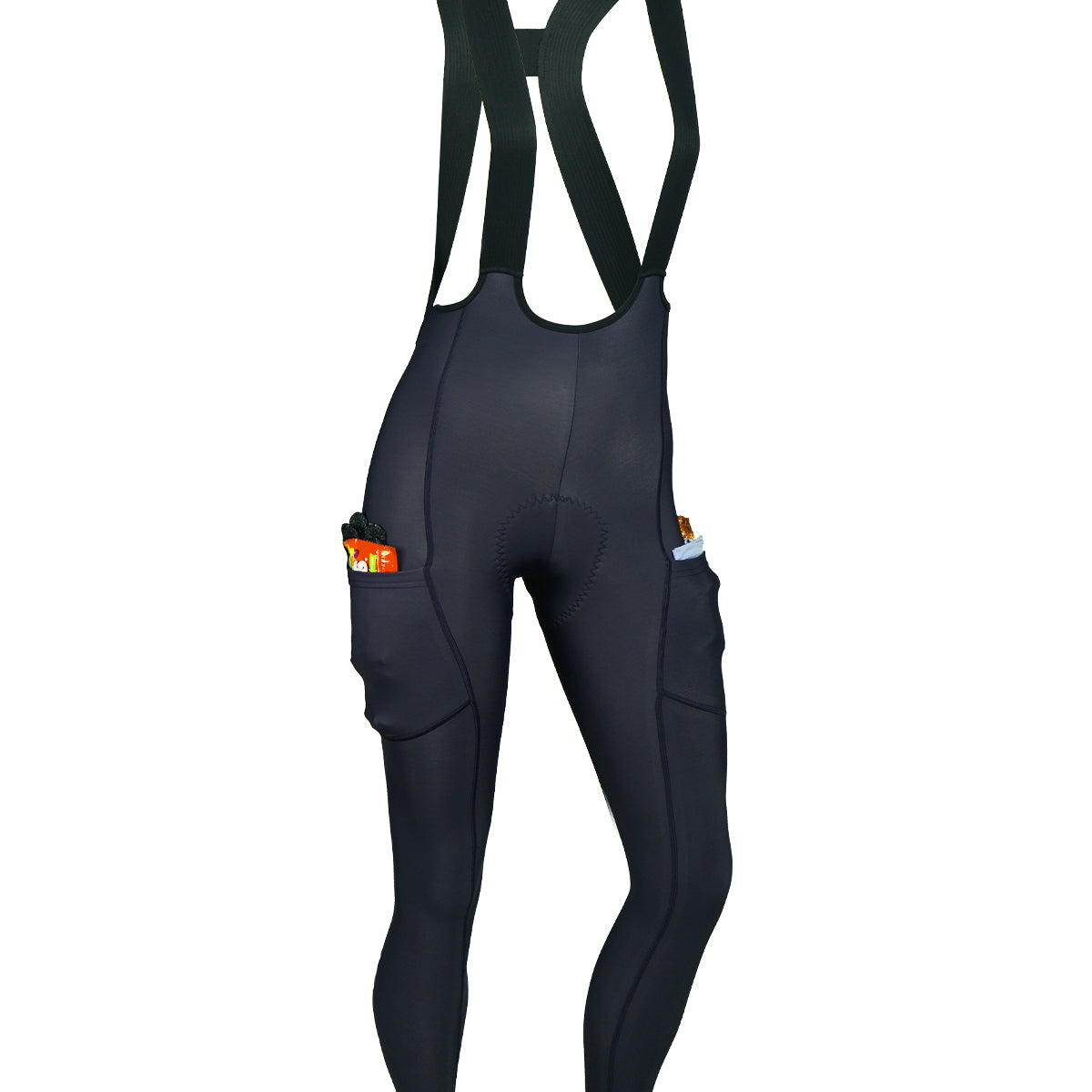 LE COL Women's Sport Bib Tights II, Fleece Lined Thermal Cycling  Leggings, Foam Chamois Pad & Reflective Fabric