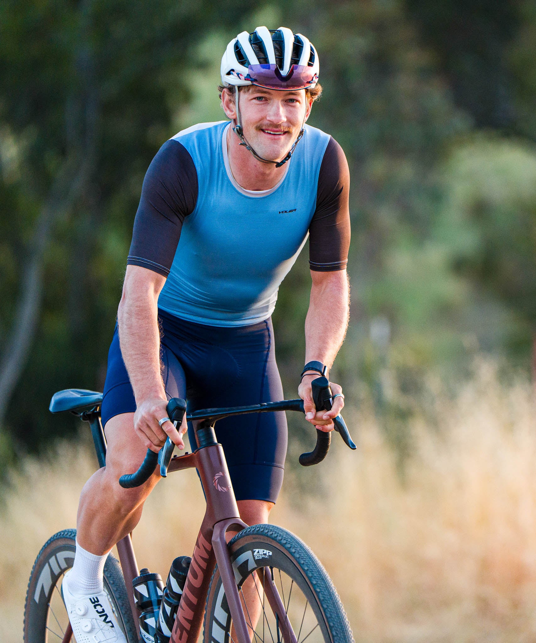 M. PRO AIR ZIPPERLESS JERSEY - COLORBLOCK - Voler - STORM BLUE AND ESPRESSO - 1T1022JSTM