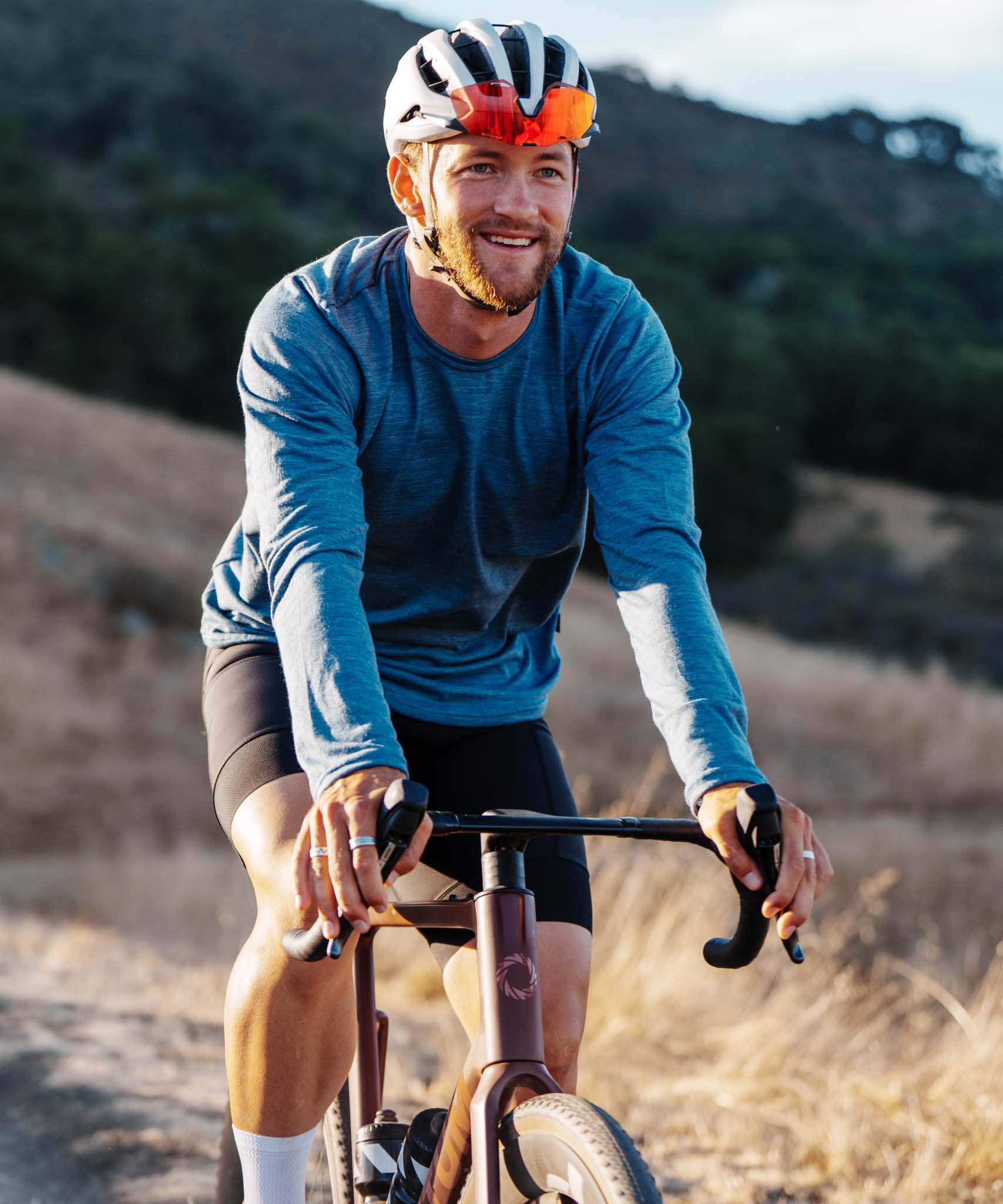 M. LIGHTWEIGHT MERINO LS TEE - SLATE HEATHER