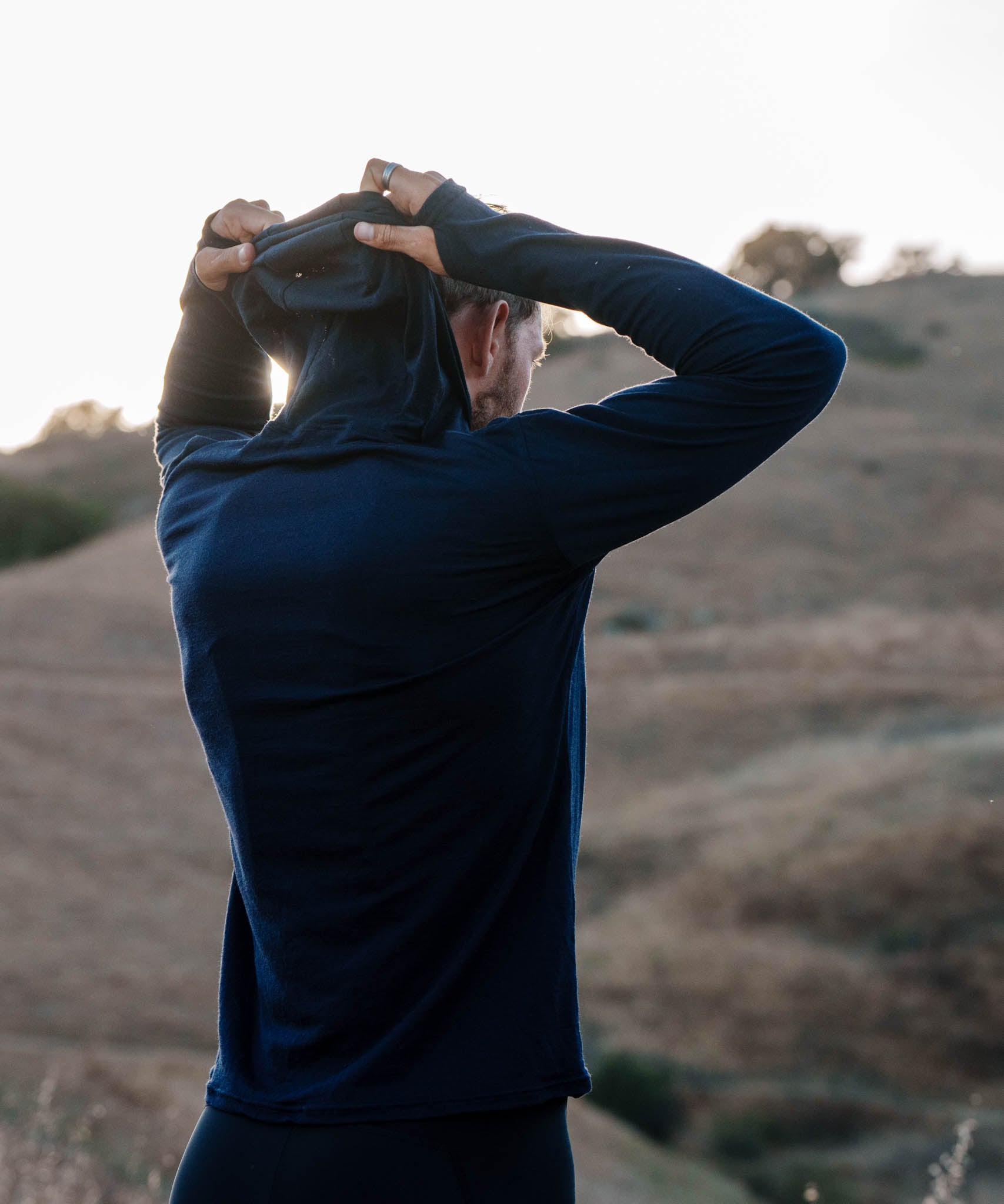 M. MIDWEIGHT MERINO HOODIE - CHARCOAL HEATHER - Voler - SML - 1010N69CHH