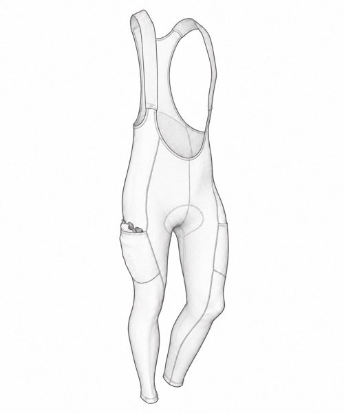 Front illustration of men’s Artico X Cargo Bib Tights