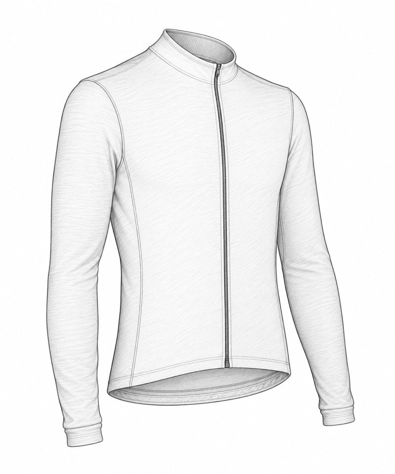 Front three-quarter illustration of Midweight Merino LS Jersey