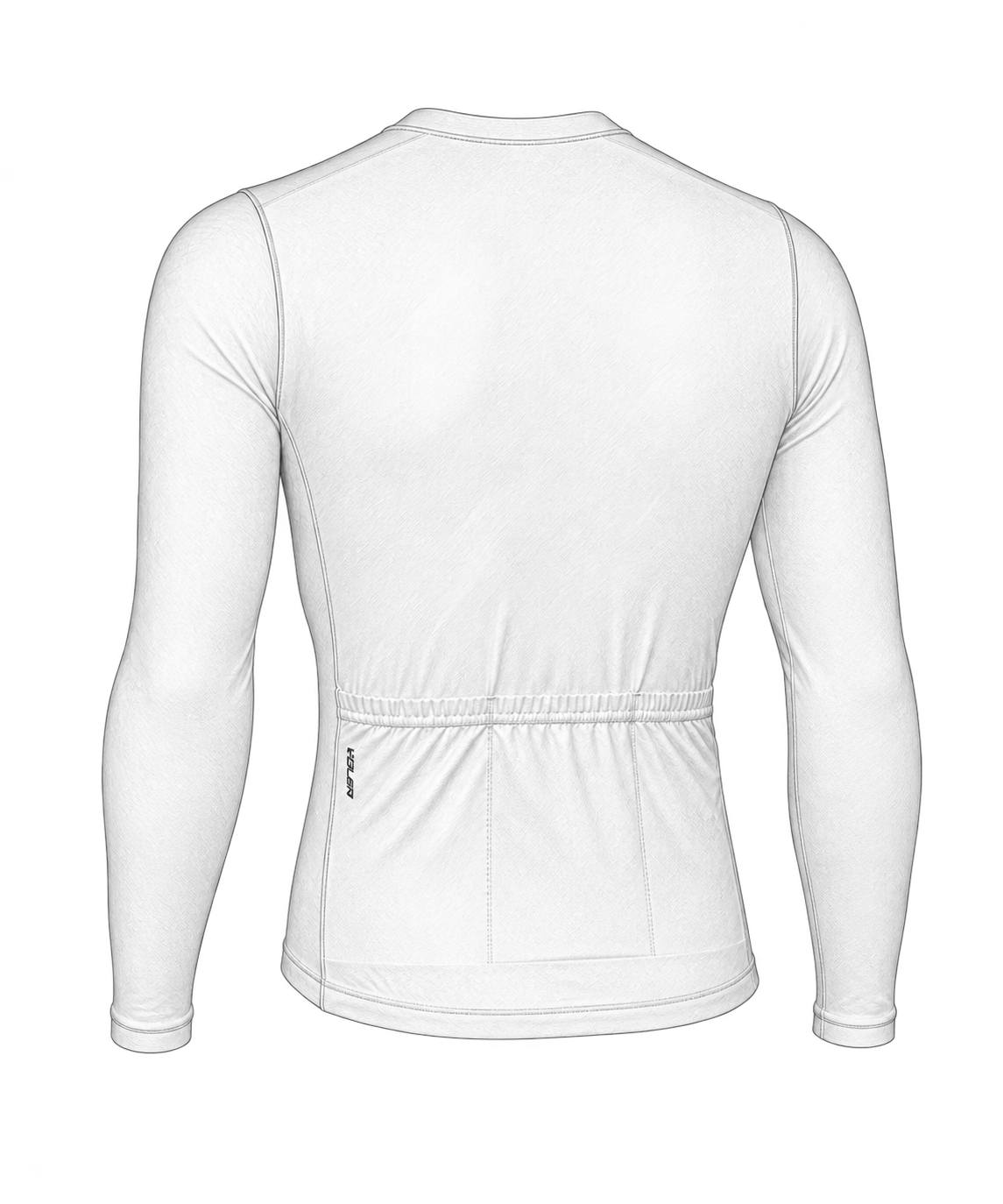 Back illustration of the Pro Air Zipperless Long Sleeve Jersey