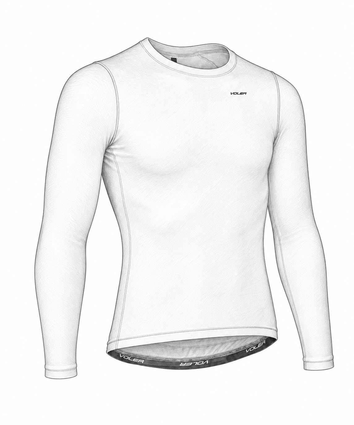 Front illustration of the Pro Air Zipperless Long Sleeve Jersey